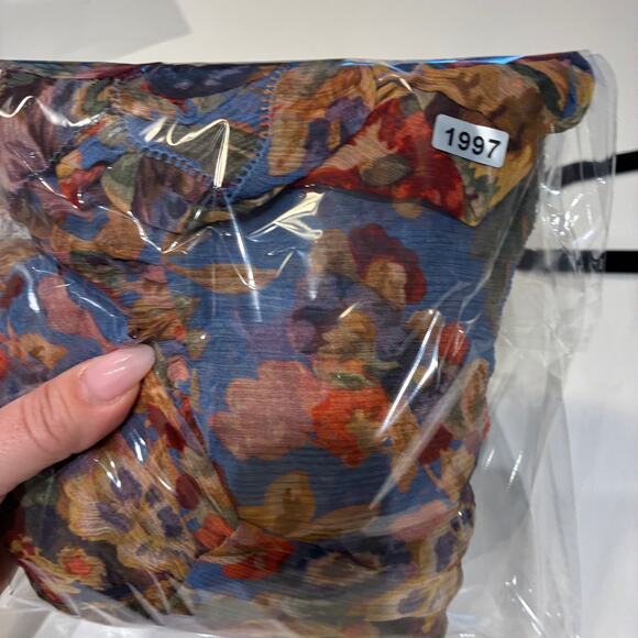 Zimmermann Blue Floral Lovelorn Fringe Halter jumpsuit Sz Small - Picture 12 of 12